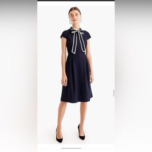 J.CREW Tie neck Bow Crepe Dress
